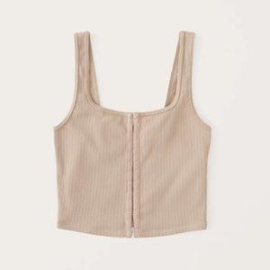 NWOT Abercrombie & Fitch | Seamless Rib Fabric Hook-and-Eye Tank | Brown | Sz M